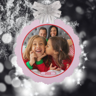 Photo Fun Stomping Reindeers Tree Decoration Card