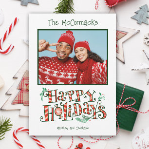 Photo Fun Typography Christmas Holiday Card
