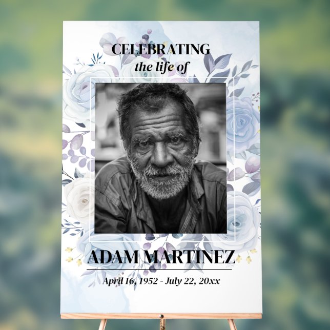 Photo Funeral Celebration Of Life Memorial  Acrylic Sign (Neutral)