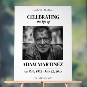Photo Funeral Celebration Of Life Memorial  Acrylic Sign