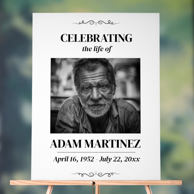 Photo Funeral Celebration Of Life Memorial  Acrylic Sign (Neutral)