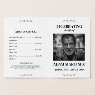 Photo Funeral Celebration Of Life Memorial  Foil Card