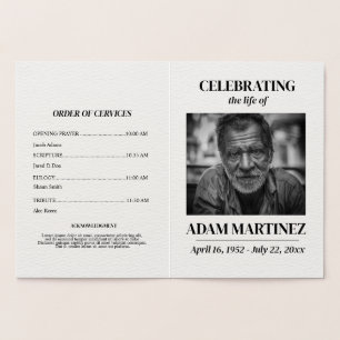 Photo Funeral Celebration Of Life Memorial  Foil Card