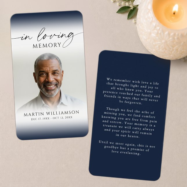 Photo Funeral In Loving Memory Prayer Card (Creator Uploaded)
