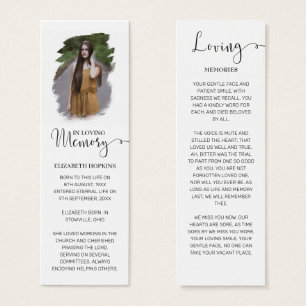 Photo Funeral Memorial Bookmark Card