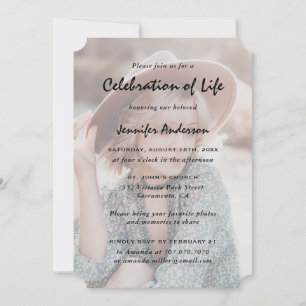 Photo Funeral Memorial Celebration of Life Invitation