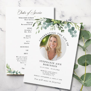 Photo Funeral Memorial Floral Order of Service Programme