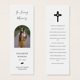 Photo Funeral Memorial Poem Bookmark Card