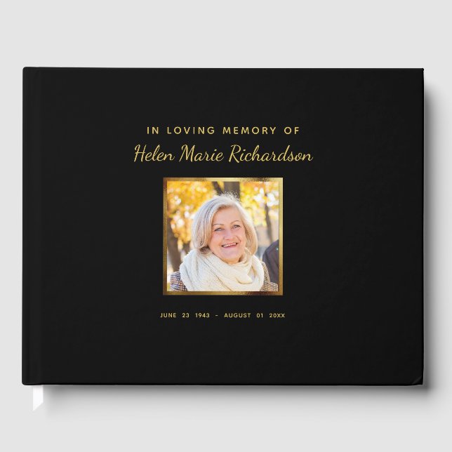 Photo Funeral Memorial Service Celebration of Life Guest Book (Front)