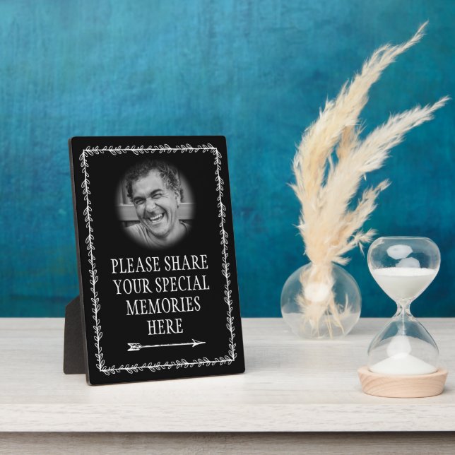 Photo Funeral Memory Table Plaque (Side)