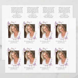 Photo Funeral Prayer Card 4.25x2.5 inch TEMPLATE