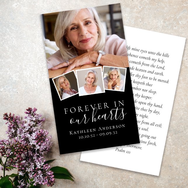 Photo Funeral Prayer Card Forever in Our Hearts  (Creator Uploaded)