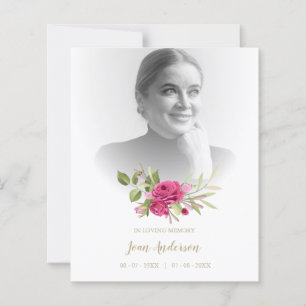 Photo Funeral Romantic Floral Garland in Pink