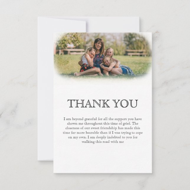Photo Funeral Thank You Card (Front)