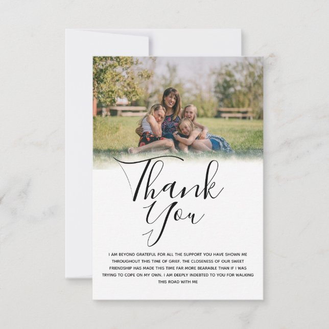 Photo Funeral Thank You Card (Front)