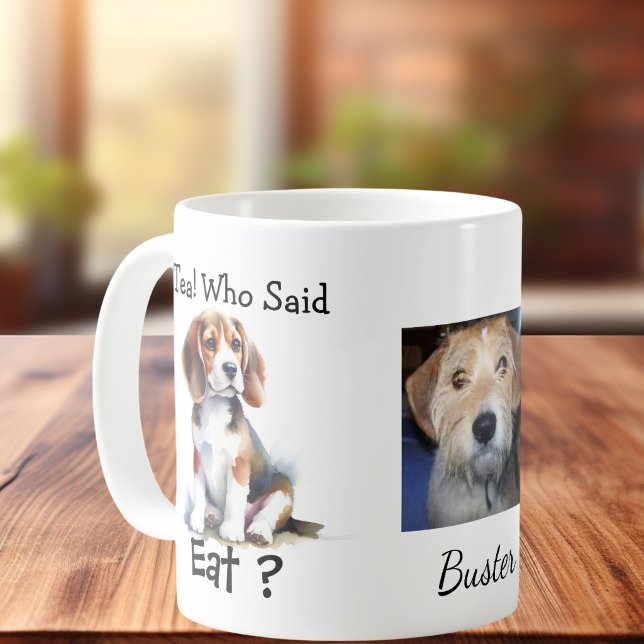 Photo & Funny BEAGLE Personalise Coffee Mug (Elegant funny BEAGLE Graphic with room to upload your Beagles photo and a ew words.)