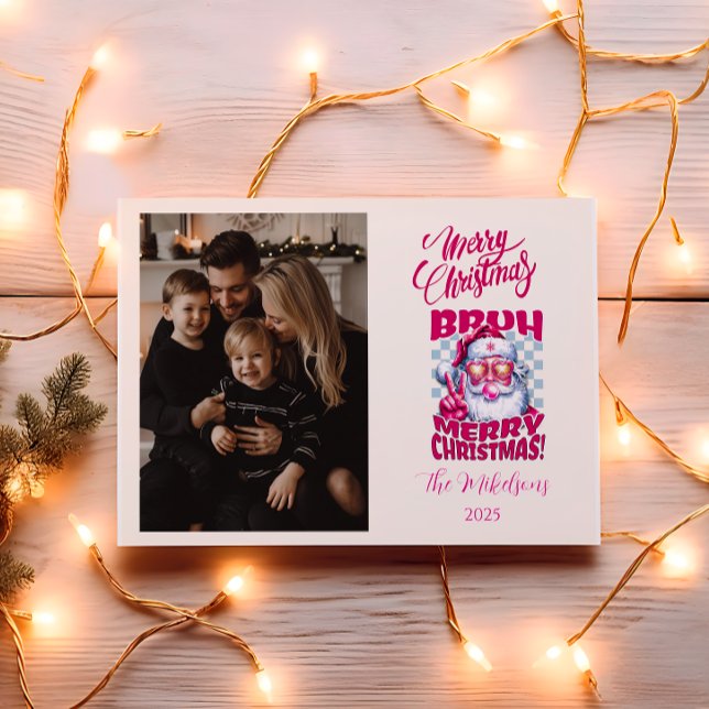 Photo Funny Bruh Merry Christmas Holiday Card (Creator Uploaded)