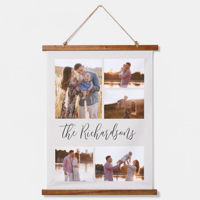 Photo Gallery of Five With Caption Wall Tapestry (Front)