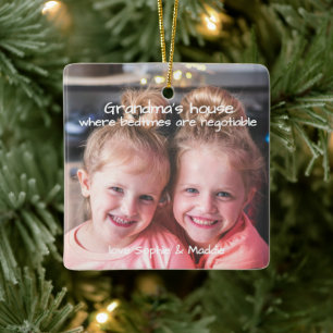 Photo Gift For Grandma Bedtimes Are Negotiable Ceramic Ornament