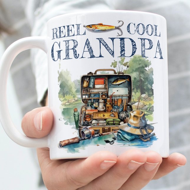 Photo Gift for Grandpa Fishing Birthday Coffee Mug (Creator Uploaded)