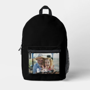 Photo Gift World's Best Grandpa Established Year Printed Backpack