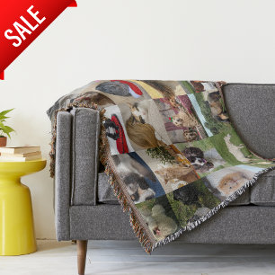 PHOTO GIFTS MOM DAD GRANDPA GRANDMA PETS FRIENDS   THROW BLANKET
