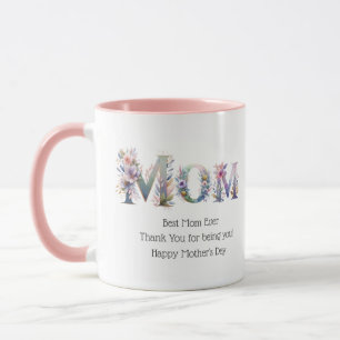 PHOTO Gifts Mothers Day Birthday Floral Best MOM Mug