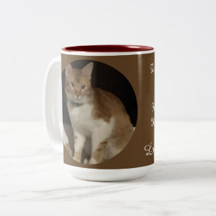 Photo Ginger Cat Text Two-Tone Coffee Mug