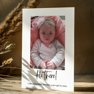 Photo Girl Birth Announcement Card
