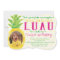Photo Girl Luau Pineapple Birthday Invitation