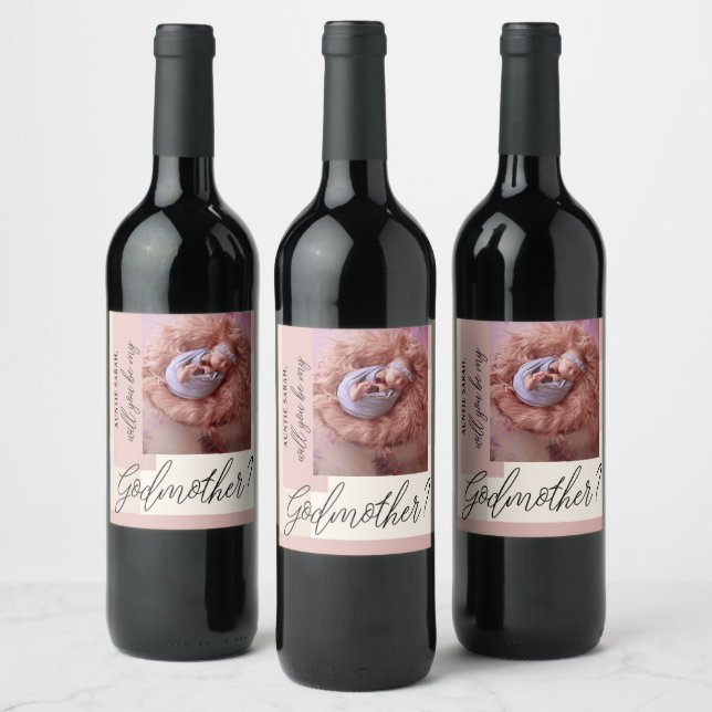 Photo Godmother Proposal Wine Label (Bottles)