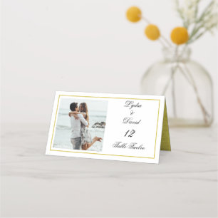 Photo Gold Elegant Wedding Table Number Place Card