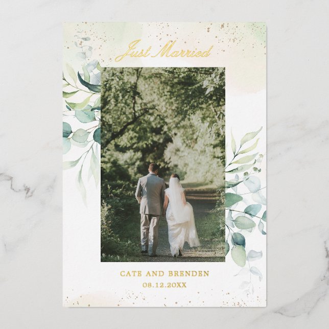 Photo Gold Eucalyptus Rustic Wedding Reception (Front)