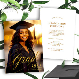 Photo Gold Graduation Ceremony & Dinner Event Invitation