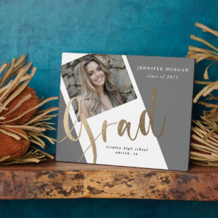 photo gold graduation photo announcement plaque