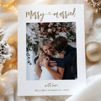 Photo Gold Merry & Married First Christmas