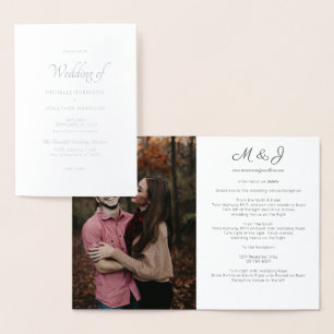 Photo & Gold or Silver Foil Wedding Foil Card