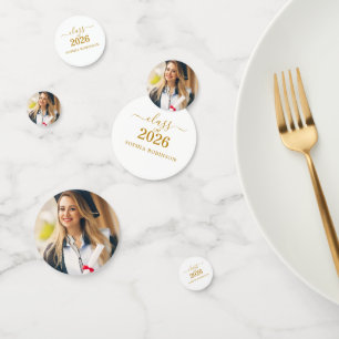 Photo Gold Script Class of 2026 Modern Confetti