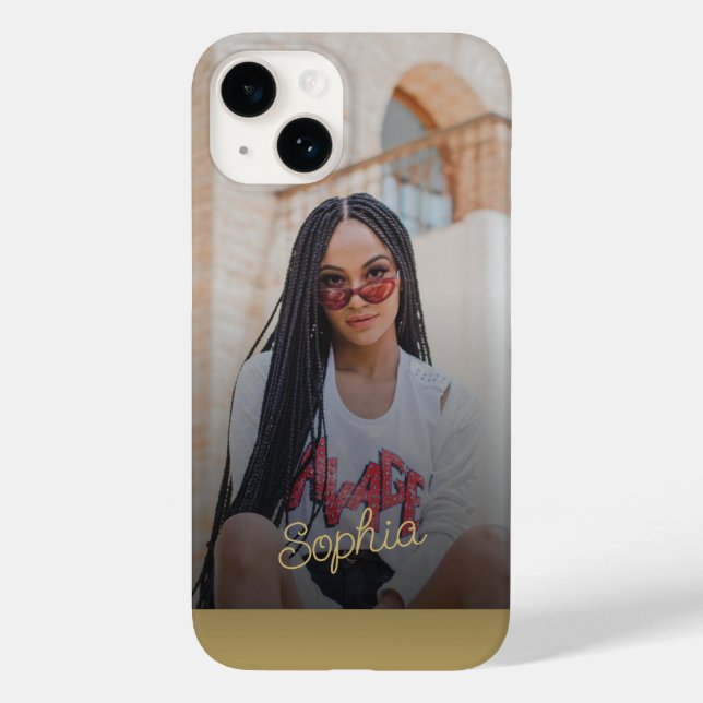 Photo gold signature name script personalised Case-Mate iPhone case (Back)