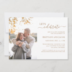 Photo Gold Wedding Engagement Party Invitation