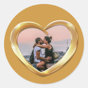 Photo golden anniversary heart sticker