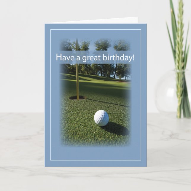 Photo Golf Birthday Card (Front)