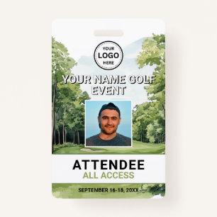 Photo Golf Event Badge ID Badge