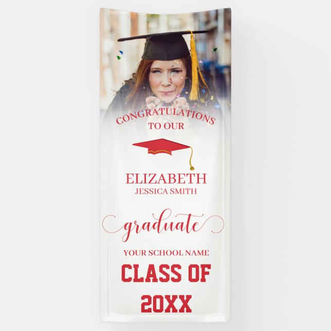 Photo Graduate Class of 20XX Graduation Door Banner (Vertical)