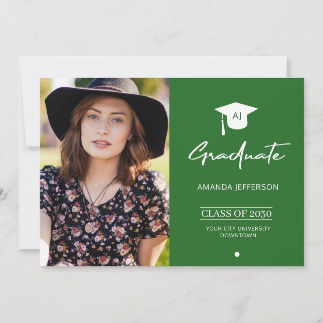 Photo graduate graduation announcement green card (Front)