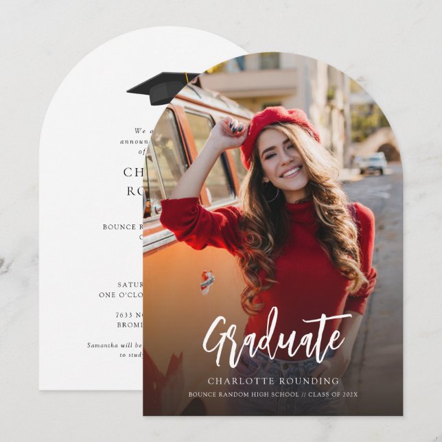 Photo Graduation 2025 Minimalist Announcement (Front/Back)