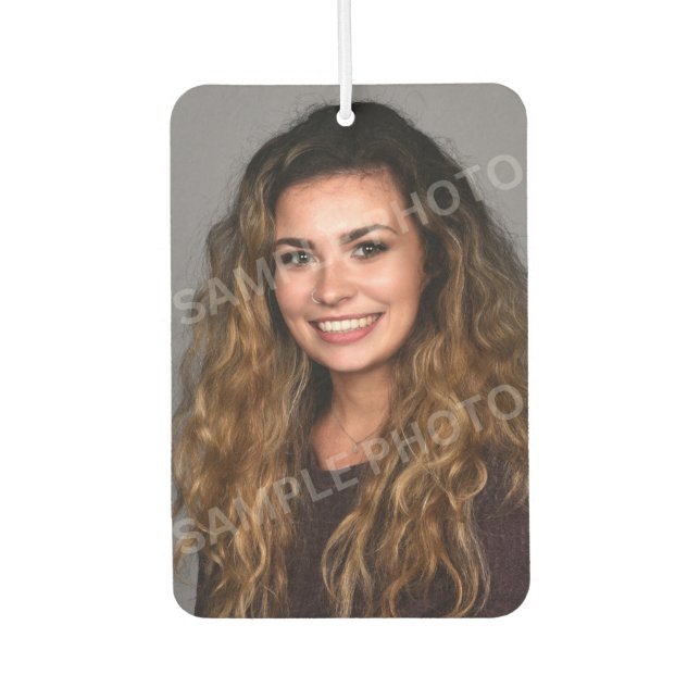 Photo Graduation Announcement Blue Car Air Freshener (Front)