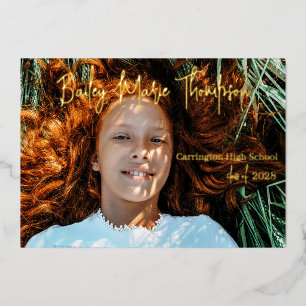 Photo Graduation Announcement Real Foil Invitation