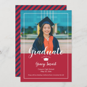 Photo Graduation Announcement - School Colours