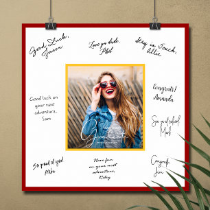 Photo Graduation Autograph Cardinal and Gold Poster